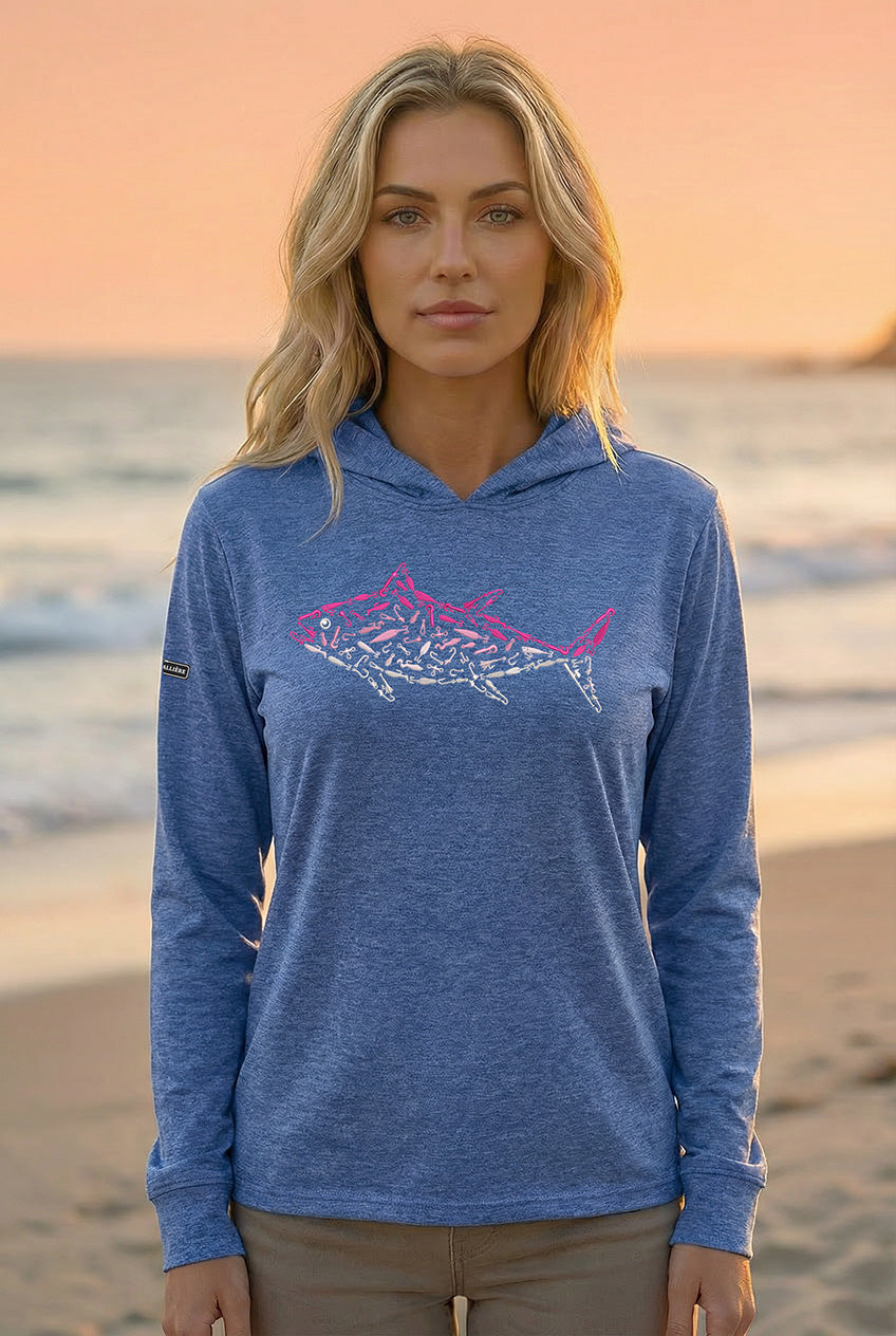 Ultra-Soft Tri-Blend Pink Tuna Wicking Hoodie