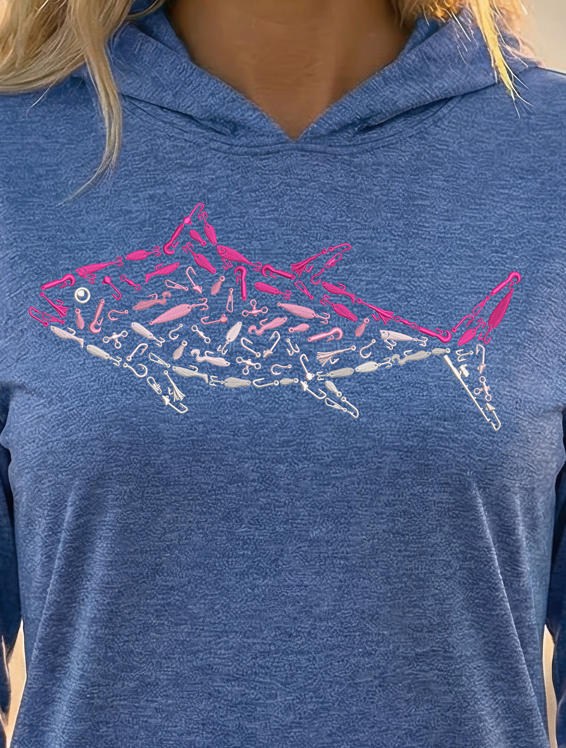 Ultra-Soft Tri-Blend Pink Tuna Wicking Hoodie