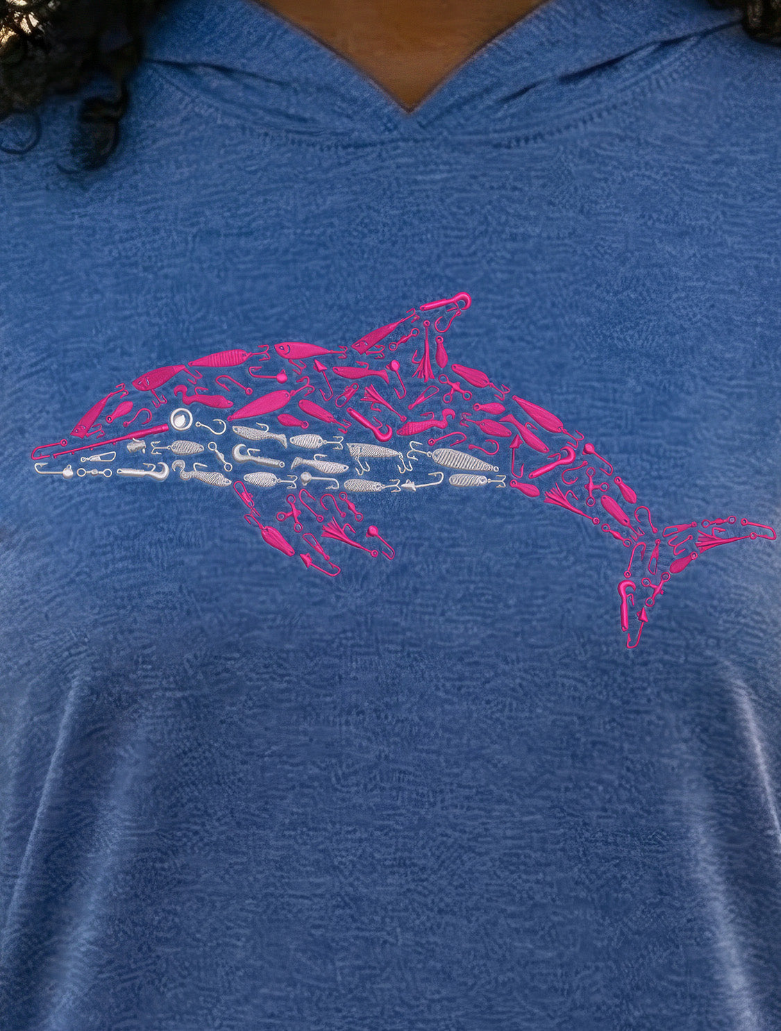 Ultra-Soft Tri-Blend Pink Dolphin Wicking Hoodie