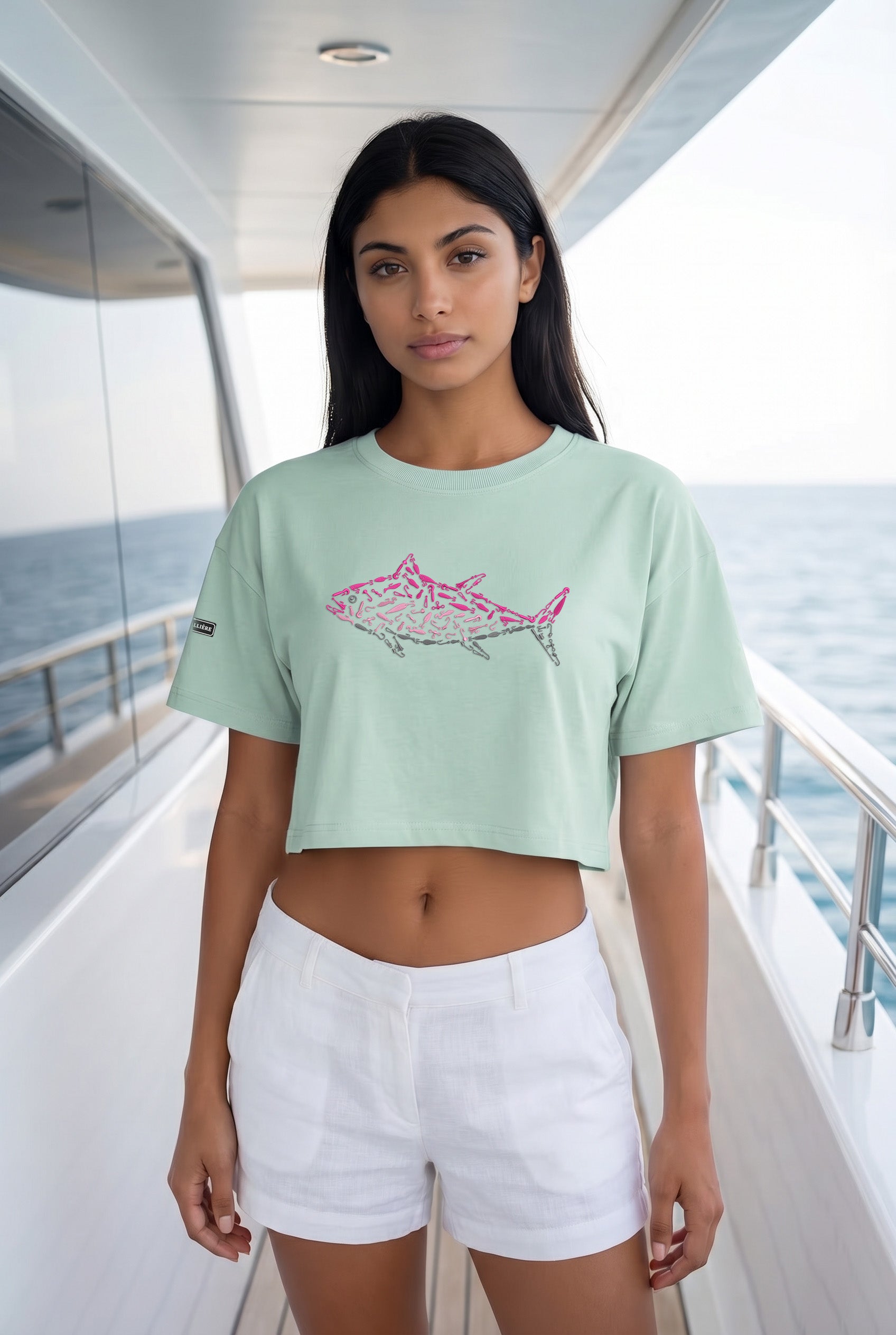 Signature Crop Tee - Pink Tuna
