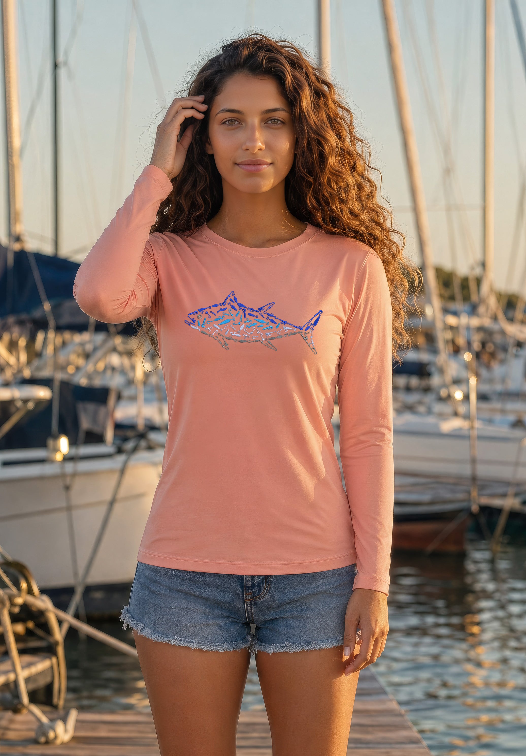 Womens Tuna Lightweight Wicking UV Pro LS Tee