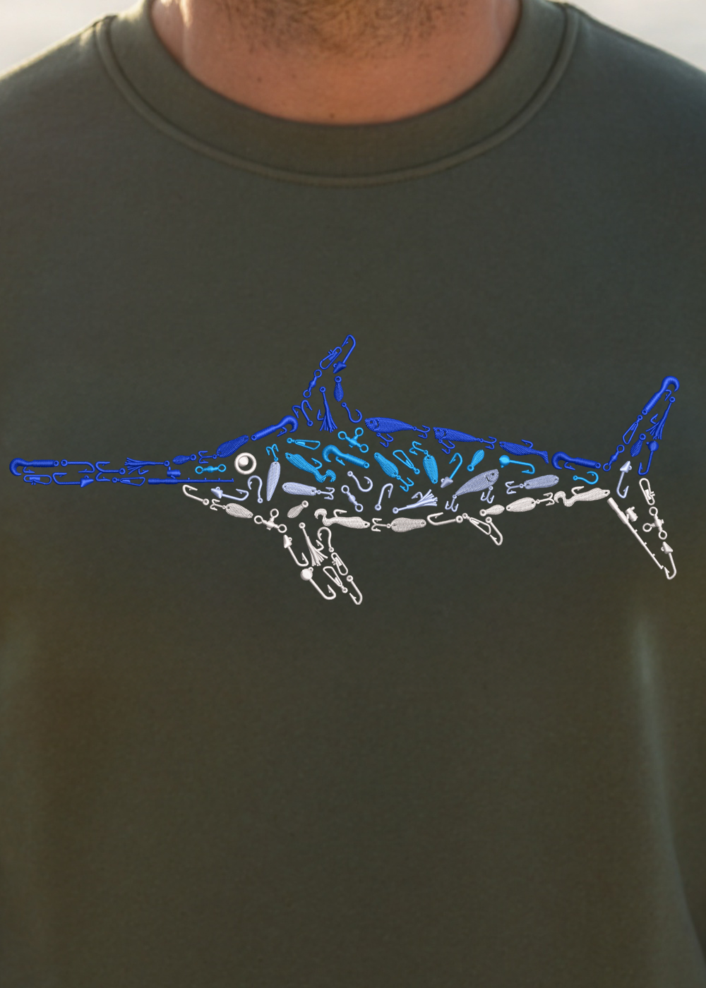 Premium Embroidered Swordfish Relaxed Crew Sweatshirt