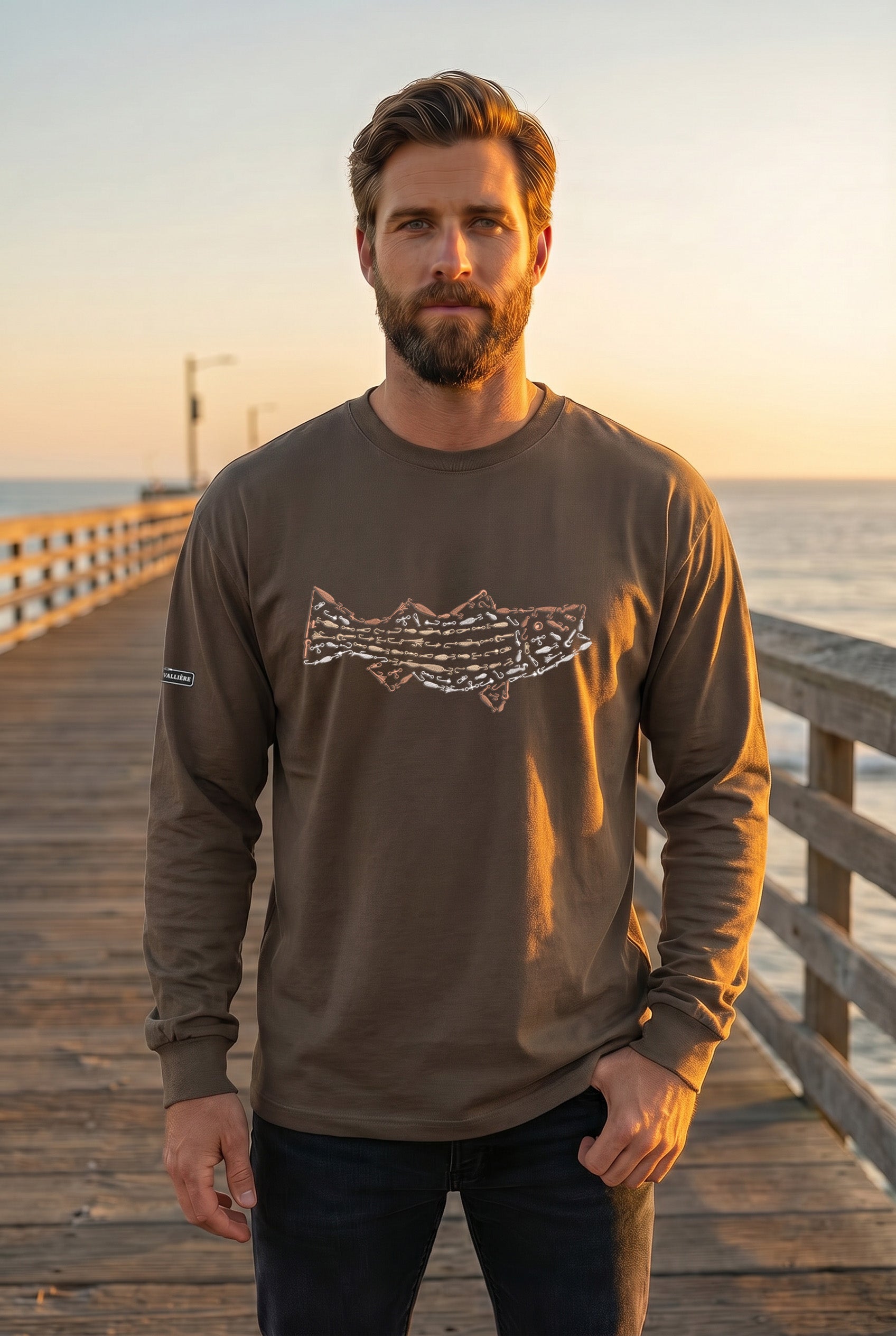 Premium Signature Long Sleeve Tee - Striped Bass