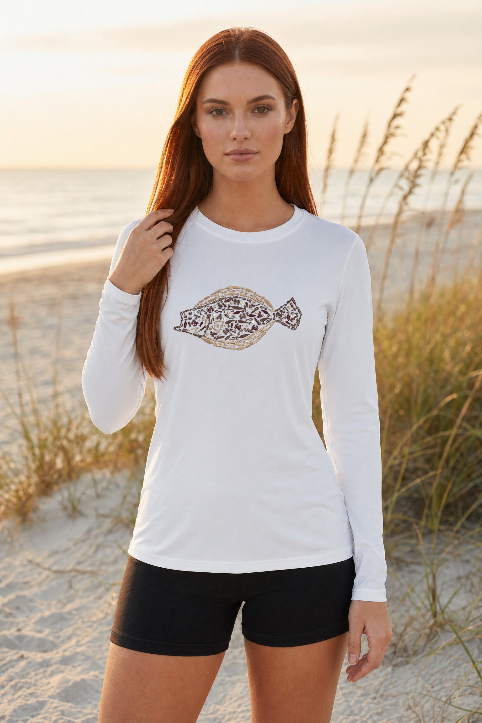 Womens Fluke Lightweight Wicking UV Pro LS Tee