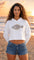 Embroidered Fluke Lightweight Crop Hoodie