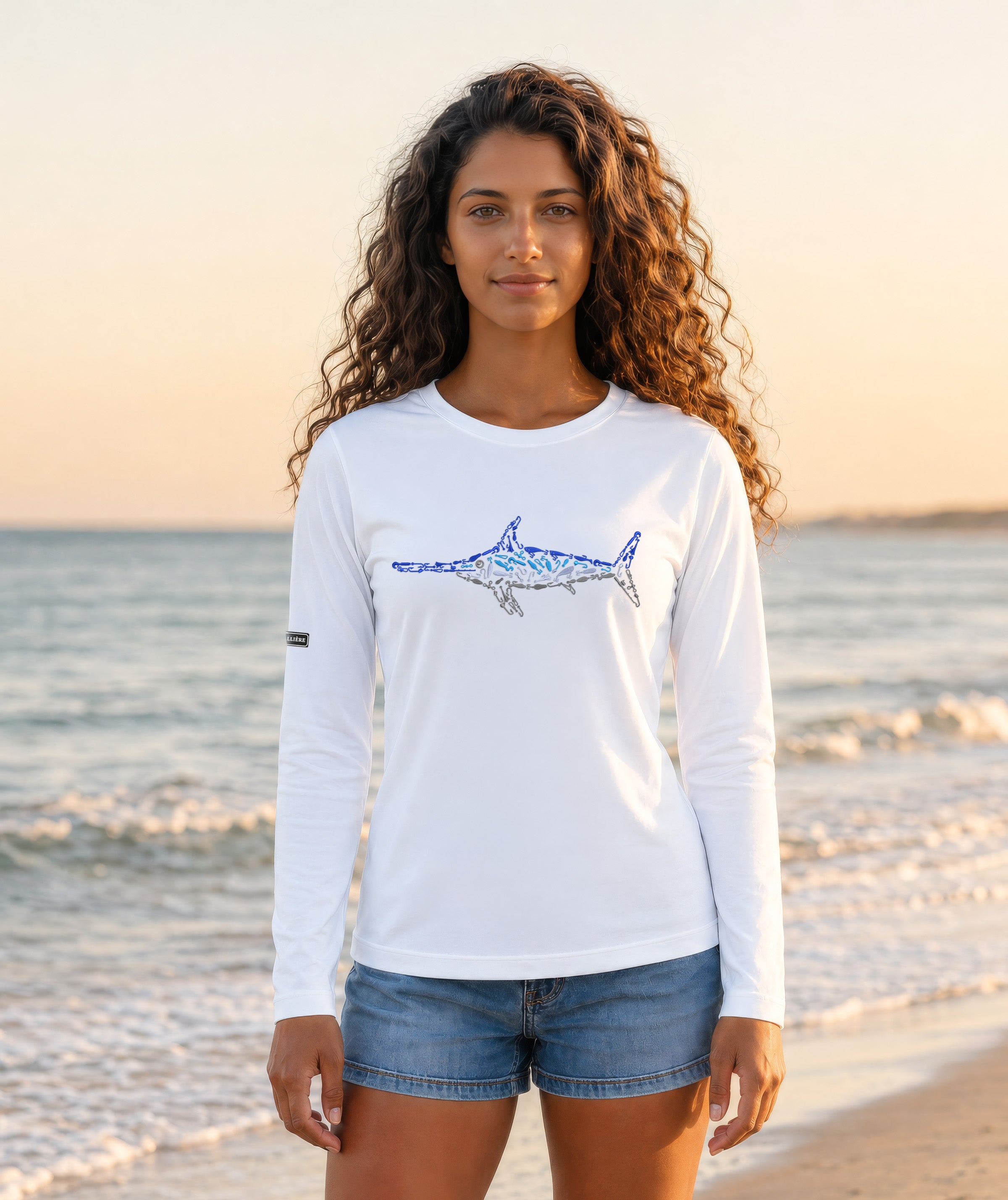 Womens Swordfish Lightweight Wicking UV Pro LS Tee