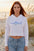 Embroidered Women's Swordfish Crop Hoodie