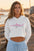 Embroidered Women's Pink Swordfish Crop Hoodie