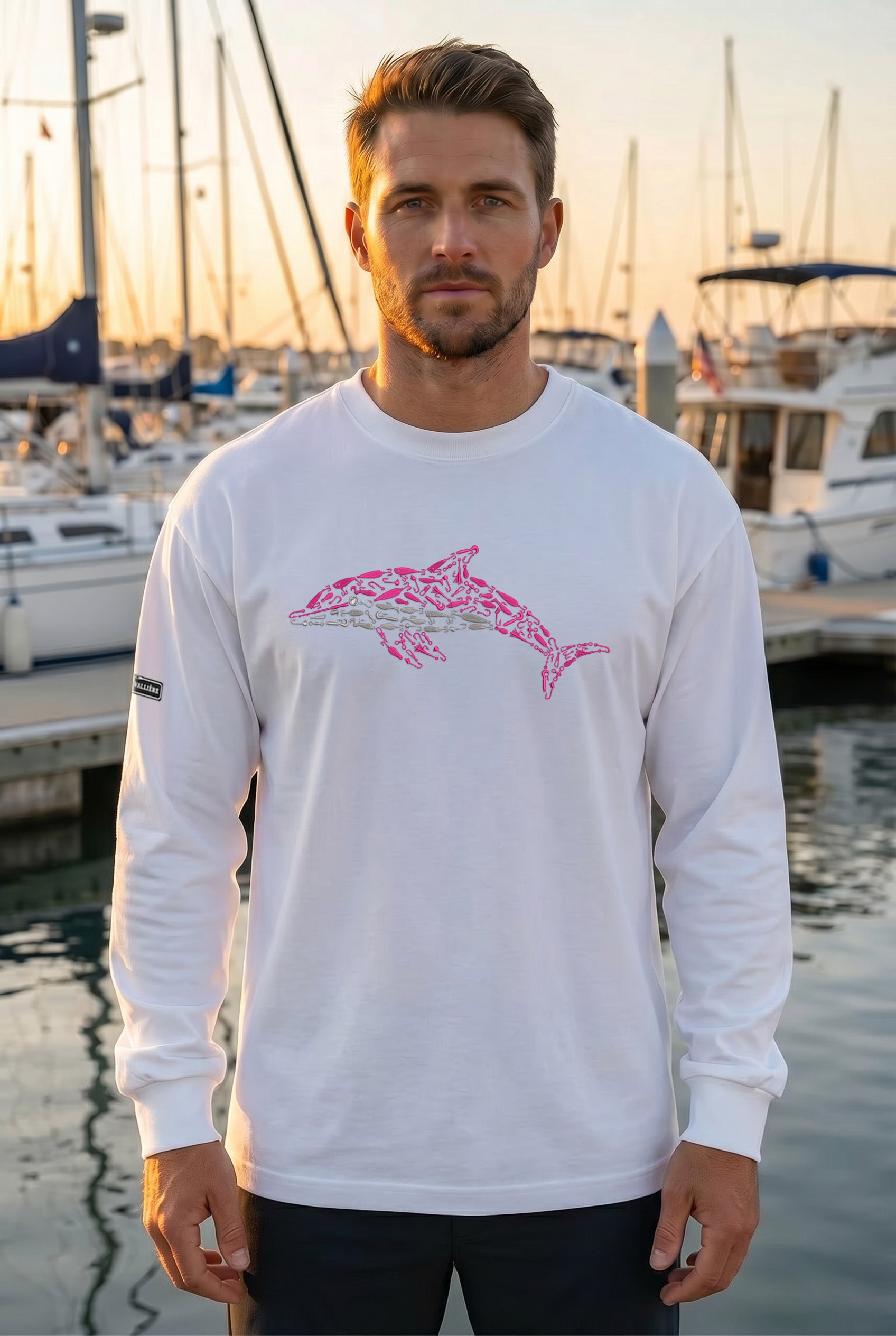 Premium Signature Long Sleeve Tee - Pink Dolphin