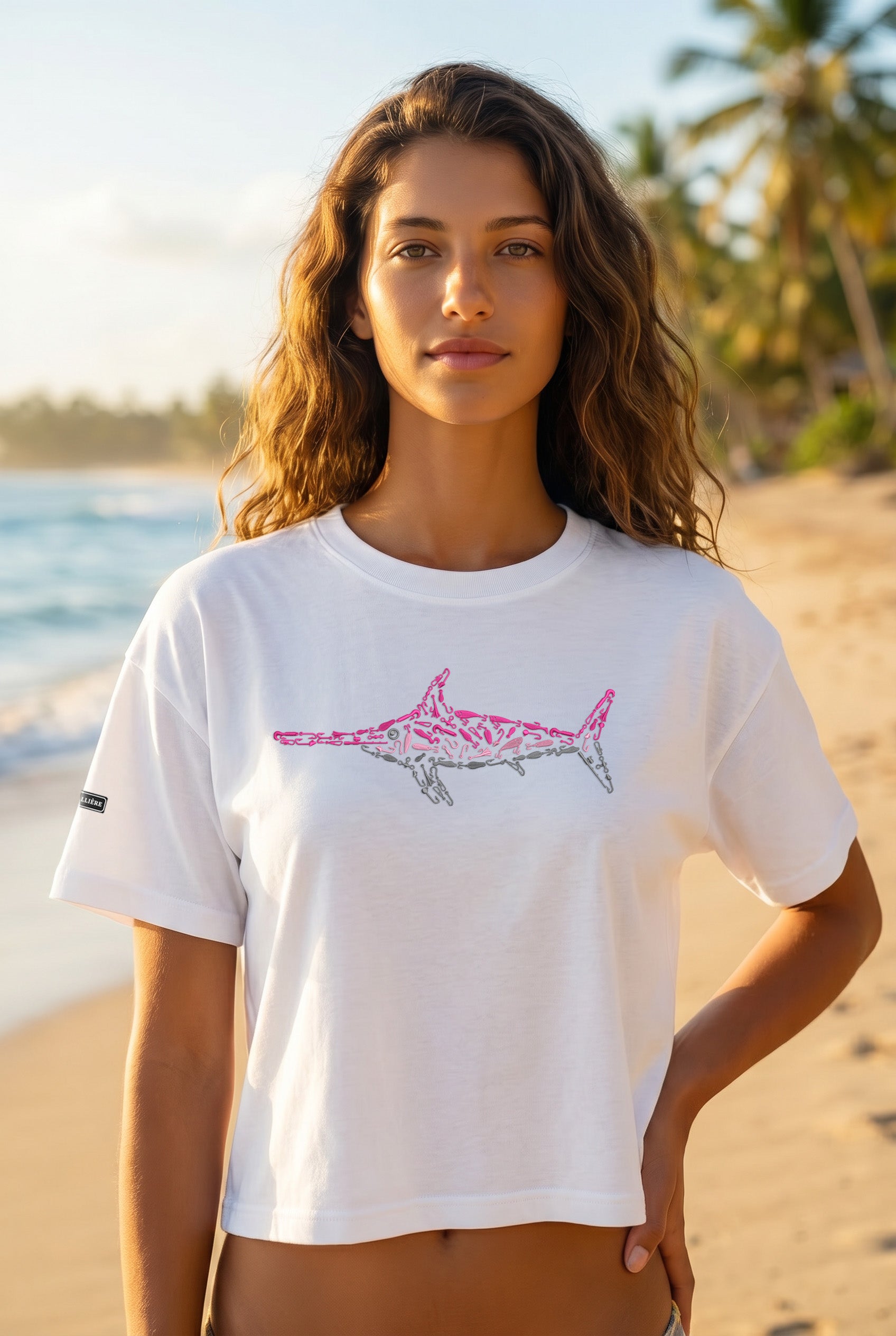 Signature Crop Tee - Pink Swordfish