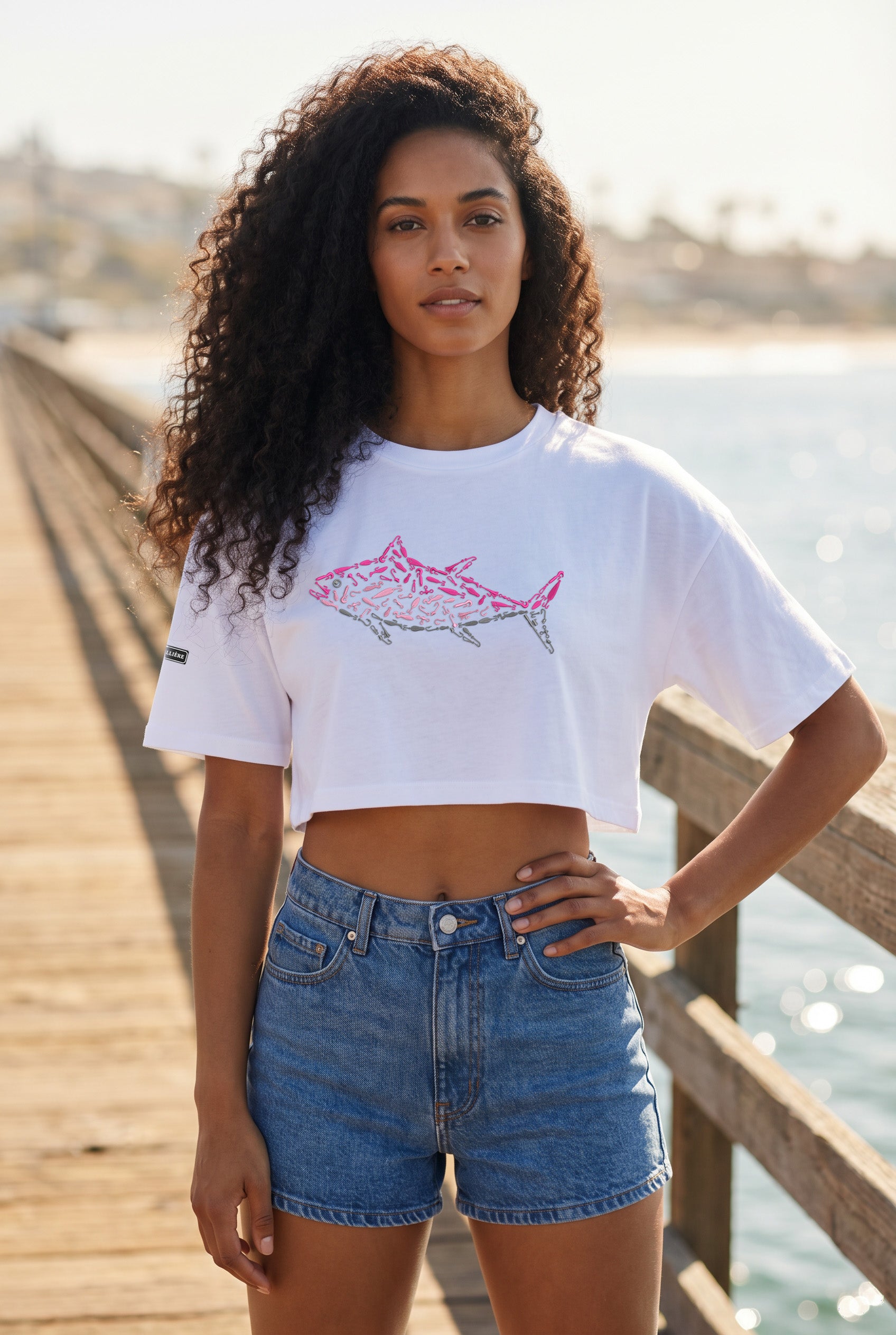 Signature Crop Tee - Pink Tuna