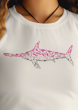 Women's Pink Swordfish Crop Tee