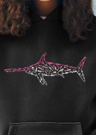 Pink Swordfish Youth Hoodie