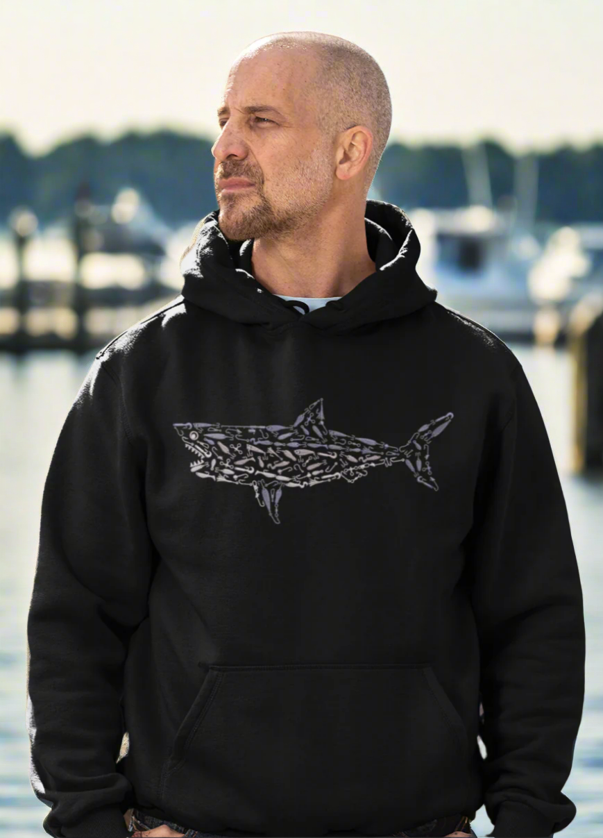 The Deckhand Great White Hoodie — Graphic Print