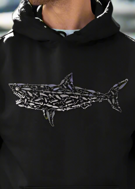 ESSENTIALS GREAT WHITE GRAPHIC PRINT HOODIE