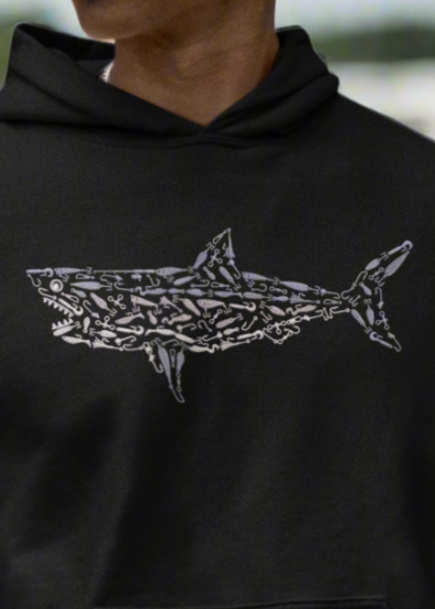 PREMIUM EMBROIDERED GREAT WHITE RELAX HOODIE