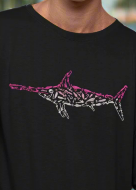 Premium Pink Swordfish Graphic Print L/S TEE
