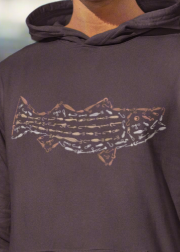 PREMIUM EMBROIDERED STRIPED BASS RELAXED HOODIE