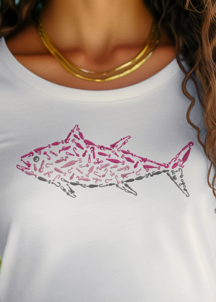 Women's Pink Tuna Crop Tee