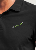 Man wearing the Hook & Line ChromaSoft piqué polo — lifestyle photo